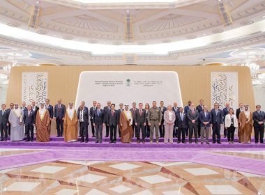 Representatives from more than 40 countries including China, India, and the U.S., pose for a family picture as they attend talks in Jeddah, Saudi Arabia, August 6, 2023, to make a headway towards a peaceful end to Russia's war in Ukraine. Saudi Press Agency/Handout via REUTERS