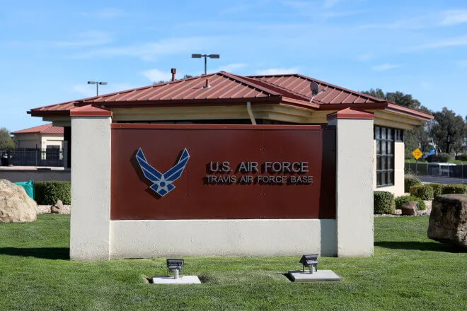Travis Air Force Base is photographed in Fairfield, Calif., on Wednesday, Feb. 5, 2020. (Anda Chu/Bay Area News Group)