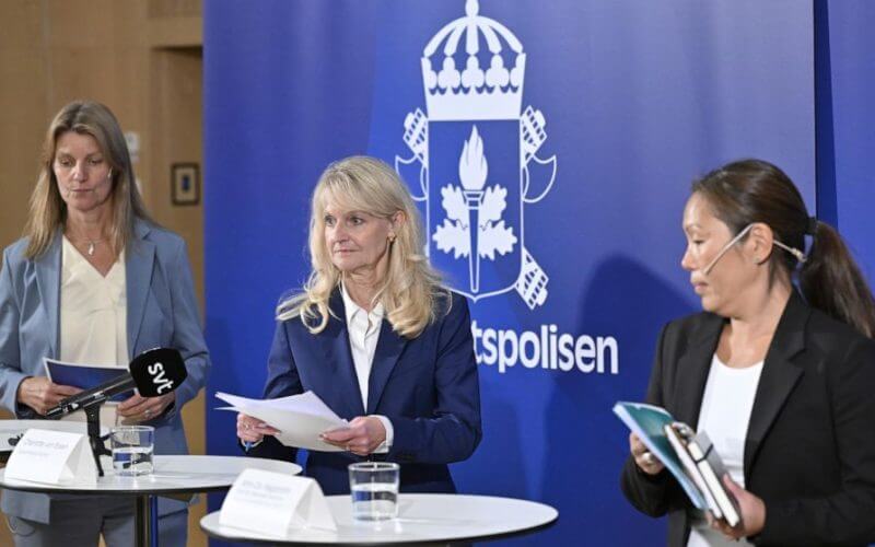 Sweden raised its terrorism alert level on Thursday one notch to the second-highest, following a recent string of public desecrations of the Quran in the Scandinavian country by a handful of anti-Islam activists, sparking angry demonstrations across Muslim countries. (Henrik Montgomery/TT News Agency via AP)