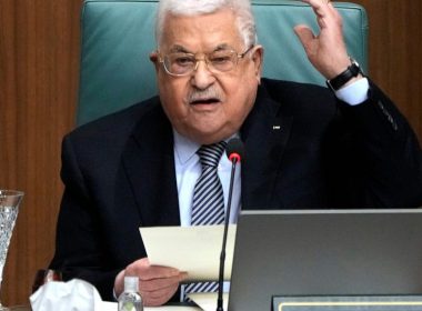 Palestinian President Mahmoud Abbas speaks during a conference to support Jerusalem at the Arab League headquarters in Cairo, Egypt, on Feb. 12, 2023. (AP Photo/Amr Nabil, File)