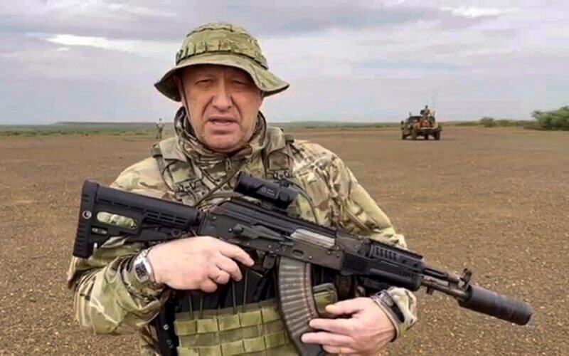 In this image taken from video released by Razgruzka_Vagnera telegram channel on Monday, Aug. 21, 2023, Yevgeny Prigozhin, the owner of the Wagner Group military company speaks to a camera at an unknown location. (Razgruzka_Vagnera telegram channel via AP)