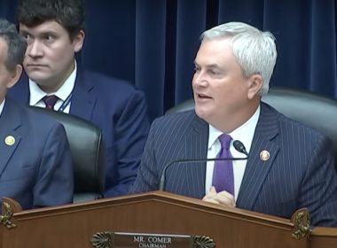 House Oversight Committee Chair Rep. James Comer, R-Ky., speaks at the impeachment inquiry hearing for President Joe Biden. thecentersquare.com