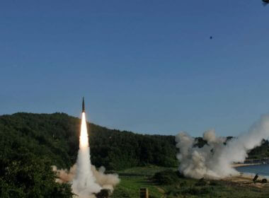 United States and South Korean troops utilizing the Army Tactical Missile System (ATACMS) and South Korea's Hyunmoo Missile II, fire missiles into the waters of the East Sea, off South Korea, July 5, 2017. 8th United States Army/Handout via REUTERS