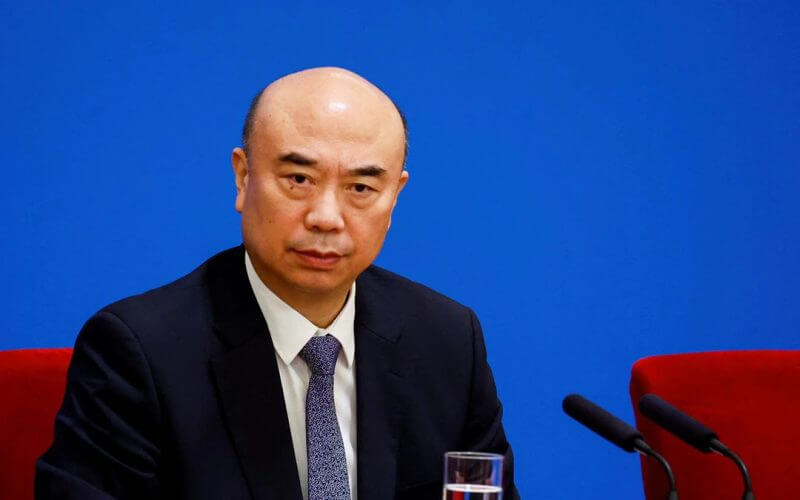 Chinese Vice Premier Liu Guozhong attends a news conference following the closing session of the National People's Congress (NPC), at the Great Hall of the People, in Beijing, China March 13, 2023. REUTERS