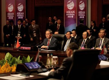 China's Premier Li Qiang (L) attends the 26th ASEAN-China Summit during the 43rd ASEAN Summit in Jakarta, Indonesia, on September 6, 2023. Yasuyoshi Chiba/Pool via REUTERS