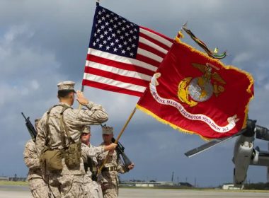 A redesignation ceremony at Marine Corps Air Station Futenma. Photo by Lance Cpl. Natalie M. Rostran/U.S. Marine Corps