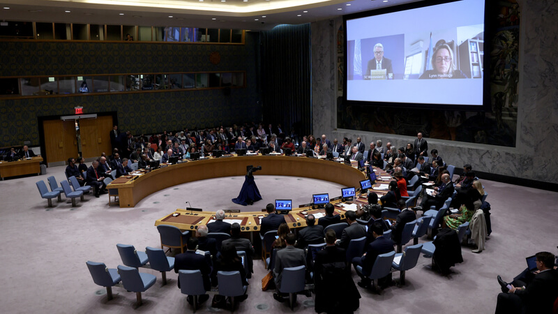A meeting on the conflict between Israel and Hamas at U.N. headquarters in New York. Shannon Stapleton/Reuters