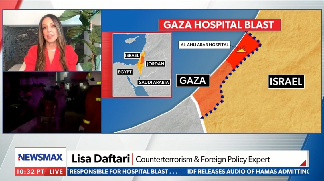 Lisa Daftari on Newsmax: Dispelling Disinfo on the Gaza Hospital Strike ...
