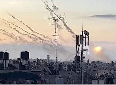 Muslim terrorists with Hamas fire a barrage of rockets against Israel on Saturday, Oct. 7, 2023. (Video screenshot)