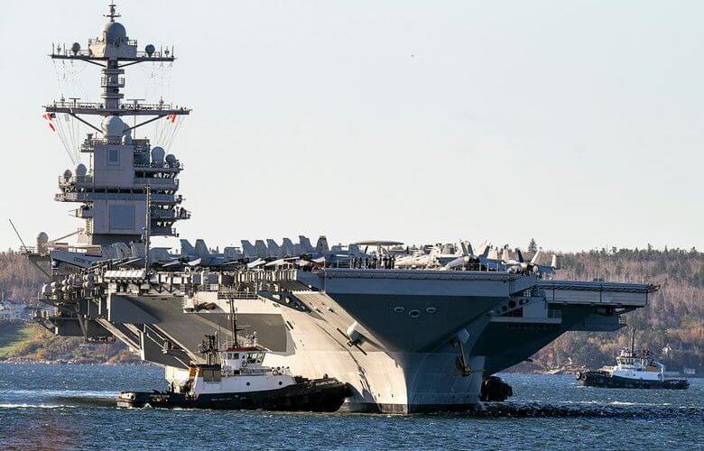A file photo of the USS Gerald R. Ford, one of the world's largest aircraft carriers. (Andrew Vaughan/Associated Press)
