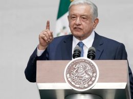 Mexico's President Andres Manuel Lopez Obrador speaks during a rally marking his fifth anniversary in office, at the Zocalo in Mexico City on July 1, 2023. (AP Photo/Aurea Del Rosario, File)