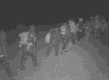 Illegal border crossers who were spotted on surveillance cameras. thecentersquare.com