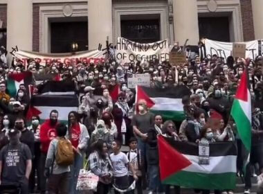 A pro-Palestinian rally held at Harvard University, October 15, 2023. twitter.com
