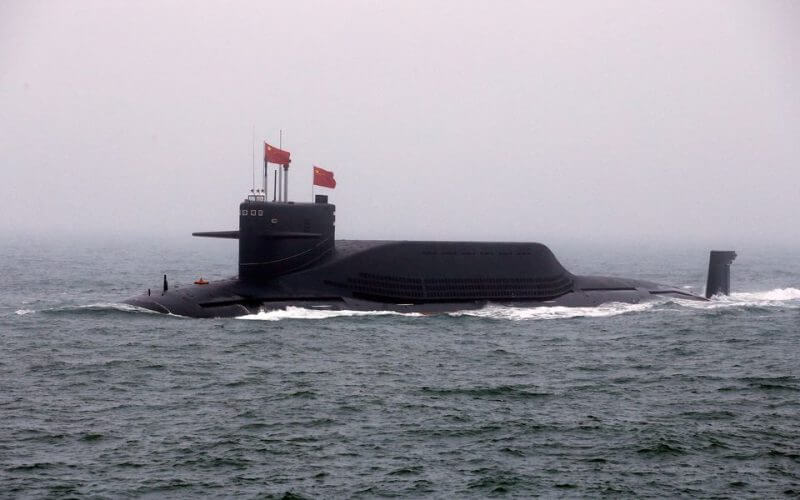 A Chinese nuclear-powered submarine took part in a 2019 naval parade off the eastern port city of Qingdao. PHOTO: JASON LEE/REUTERS