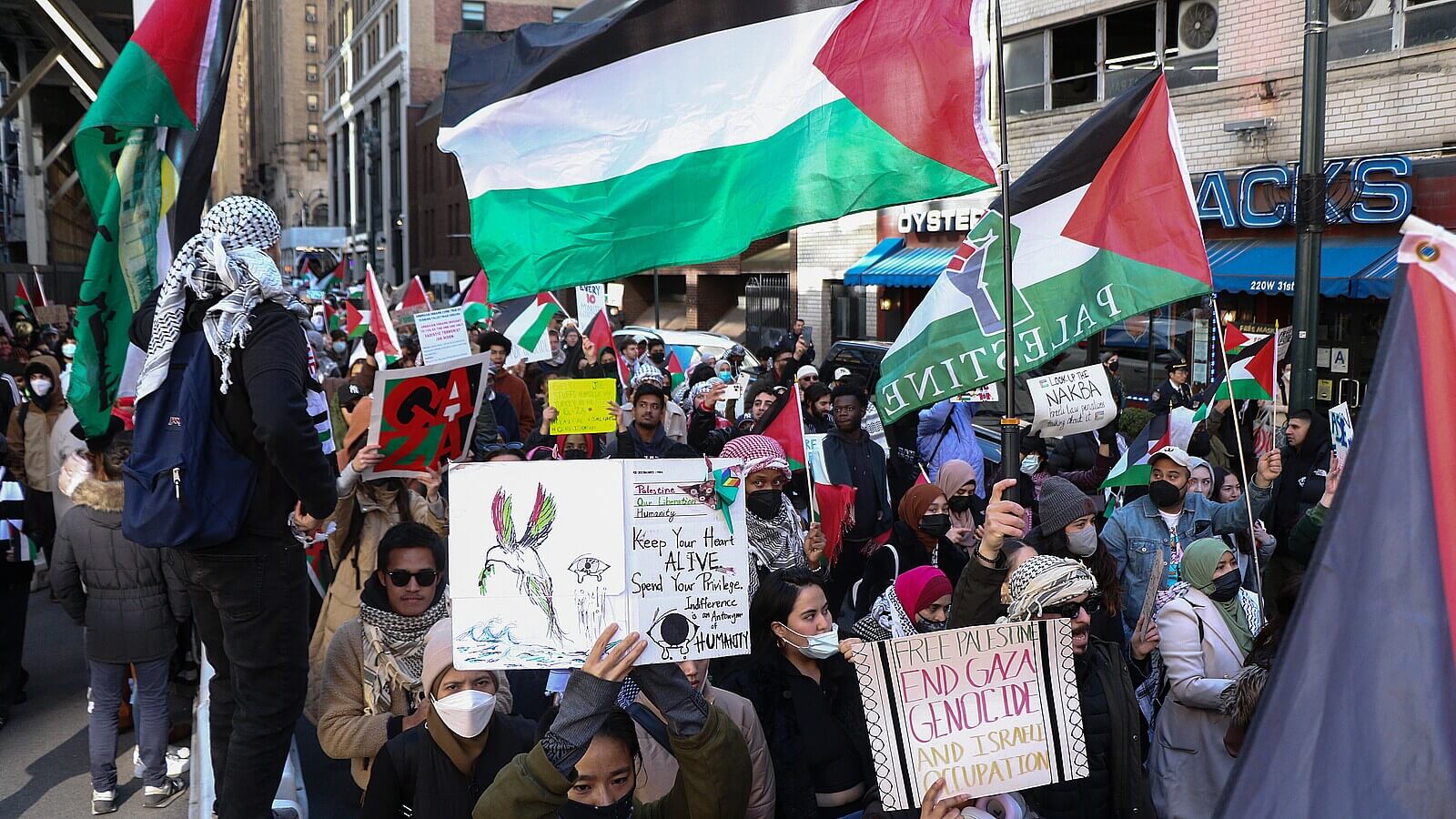 Pro-Palestinian Protestors Chant “Christmas is Cancelled” While ...