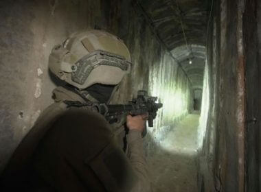 An Israeli soldier in an underground tunnel underneath a hospital in Gaza City in November. VICTOR R. CAIVANO/ASSOCIATED PRESS