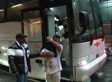 Four buses carrying migrants arrived over the weekend at the Secaucus Junction Bus Plaza in New Jersey. WABC
