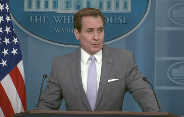 White House National Security Spokesman John Kirby speaks to reporters at the White House press briefing. thecentersquare.com