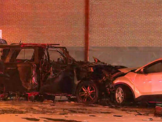 Two people were killed and five people injured in a car crash outside the Kodak Center in Rochester, NY, Jan. 1, 2023. WHAM