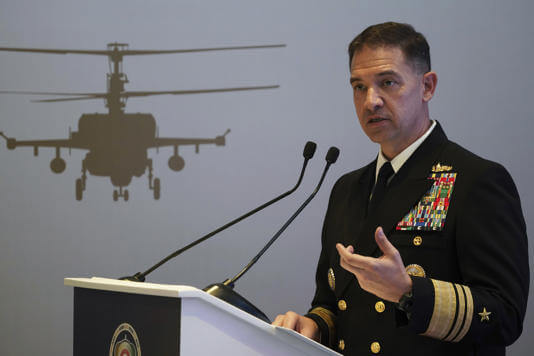 U.S. Navy Vice Adm. Brad Cooper, who heads the U.S. Navy’s 5th Fleet. AP Photo/Jon Gambrell