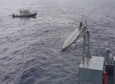 The Colombian Navy seized this narco-submarine carrying cocaine. Colombian Navy