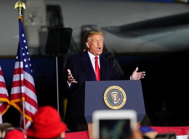 Former President Donald Trump speaking at a rally at a Wisconsin airport, Sept. 17th, 2020. Shutterstock
