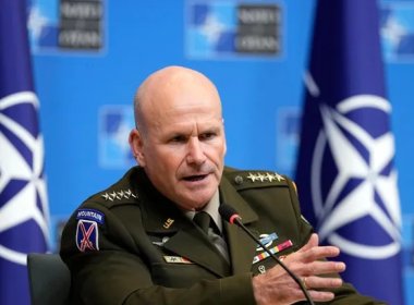 Supreme Allied Commander Europe, General Christopher Cavoli addresses a media conference at NATO headquarters in Brussels, Thursday, Jan. 18, 2024. AP