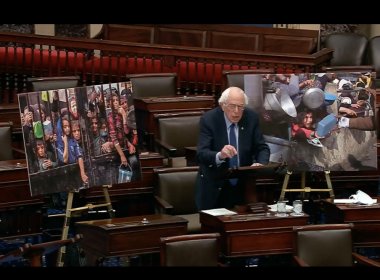 Sen. Bernie Sanders, a Vermont independent, speaks on the floor of the Senate on Jan. 16, 2024. U.S. Senate