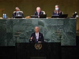 Biden delivers his address during the 77th General Debate inside the General Assembly Hall at United Nations Headquarters in New York on September 21, 2022. Justin Lane, EPA-EFE