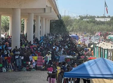 Migrants camp under the International Bridge in Del Rio. foxnews.com