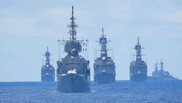 Taiwan's Keelung-class vessels conducting drills at sea. Taiwan Navy