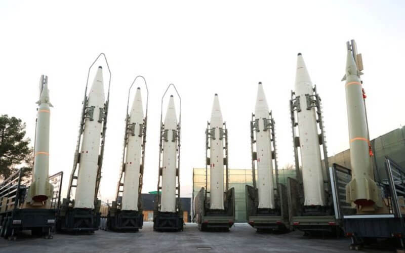 Iranian ballistic missiles are displayed during the ceremony of joining the Armed Forces, in Tehran, Iran, August 22, 2023. Iran's Presidency/WANA (West Asia News Agency)/Handout via REUTERS/ File Photo