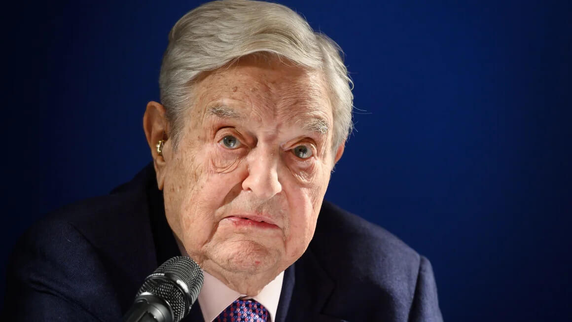 George Soros delivers a speech on the sideline of the World Economic Forum in 2019. AFP