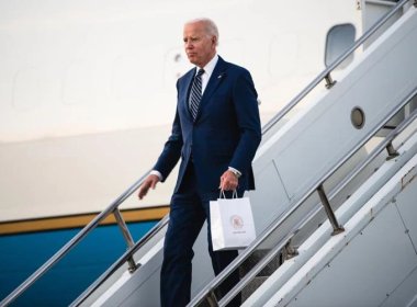 President, Joseph Biden walks off of Air Force One after arriving at Portland Air National Guard base, Oregon on Oct. 14, 2022. Staff Sgt. Sean Campbell