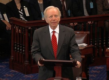 Sen. Joseph Lieberman delivers his farewell Senate speech. AP