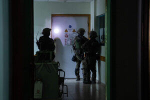 Israeli special forces conduct searches at Shifa Hospital. IDF