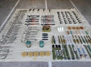 Iranian weapons smuggled into the West Bank captured by Israeli forces on March 25, 2024. Shin Bet