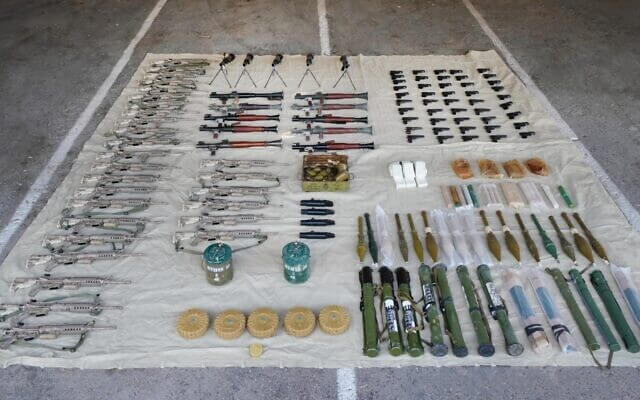 Iranian weapons smuggled into the West Bank captured by Israeli forces on March 25, 2024. Shin Bet