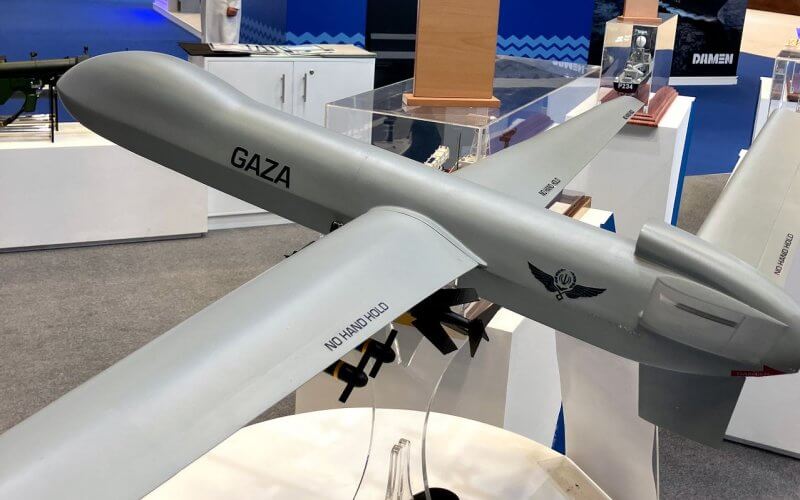 Iran displayed a model of its ‘Gaza’ drone at an international arms fair in Qatar this month. wsj.com