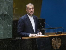 Iran’s Foreign Minister Hossein Amir-Abdollahian speaks during an emergency session of the UN General Assembly in New York, New York, USA, 26 October 2023. EPA