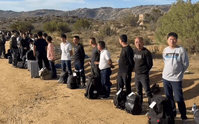 Group of migrants at the U.S. southern border in Jacumba Hot Springs, Calif., Dec. 4, 2023. NewsNation