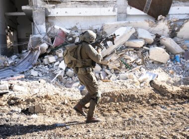 An IDF soldier with the Commando Brigade operates in Khan Younis on March 27. IDF