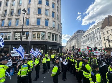 Anti-Israel protests in London, March 30, 2024. news.sky.com