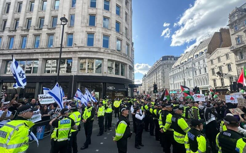 Anti-Israel protests in London, March 30, 2024. news.sky.com