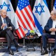 Joe Biden participates in an expanded bilateral meeting with Prime Minister Benjamin Netanyahu at the Hotel Kempinski in Tel Aviv, Israel, Wednesday, Oct. 18, 2023. (Official White House photo by Cameron Smith)