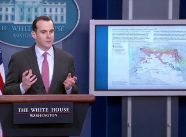 National Security Council Coordinator for the Middle East and North Africa, Brett McGurk, speaks to reporters in Washington. youtube.com