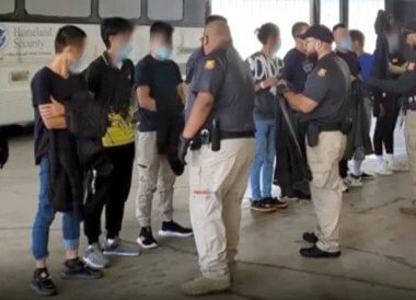 Chinese nationals detained at the U.S-Mexico border. dhs.gov