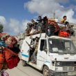 Palestinians leaving Rafah. Reuters