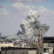 A picture taken on May 6, 2024, shows smoke billowing following bombardment east of Rafah in the southern Gaza Strip. AFP