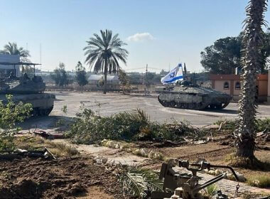 IDF troops on the Gazan side of the Rafah border crossing on May 7, 2024. IDF